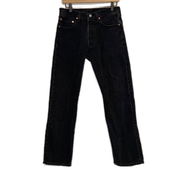 Wrangler Regular Fit Black Denim Straight Leg Denim Pants, Men's Size W31 cotton black type Vintage Second Hand